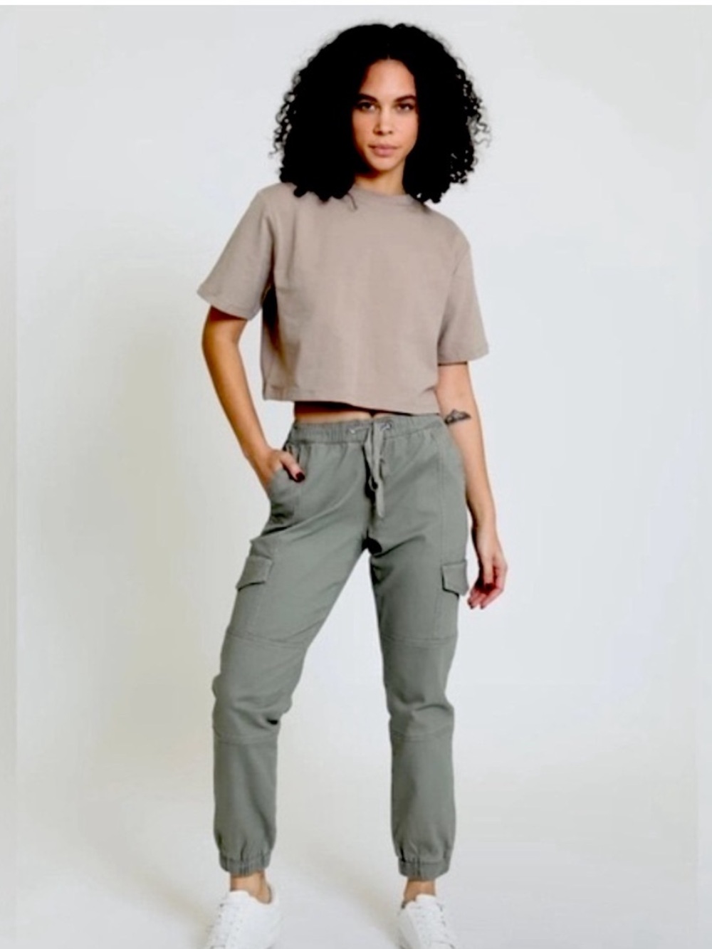 Sincerely Jules Women's Olive Cargo Utility Jogger Pants Size M | EUC